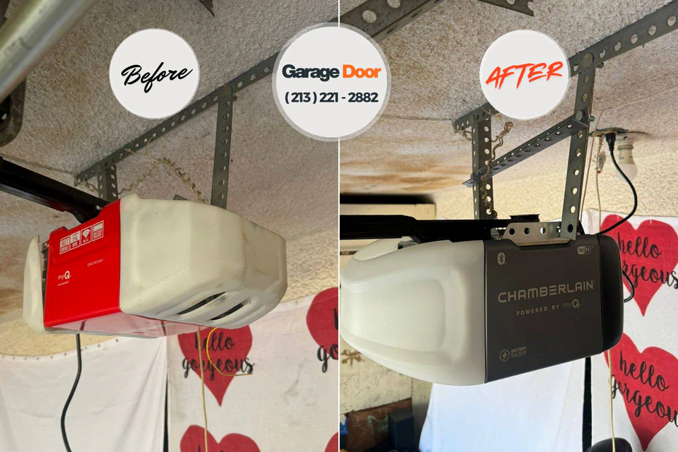 Before and after: garage door repair Barre, VT